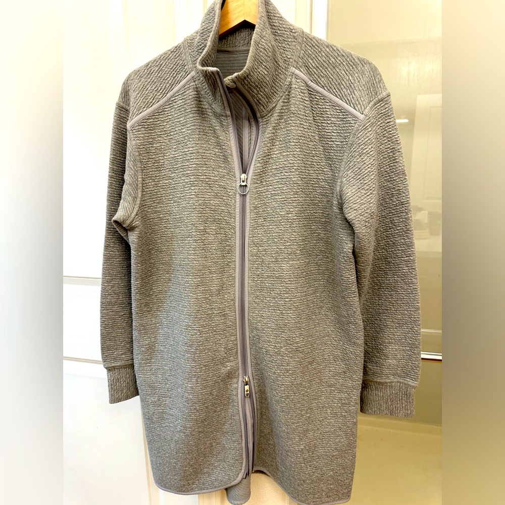 Lululemon On Repeat Cotton Jacket Heathered Core Light Grey Size 10